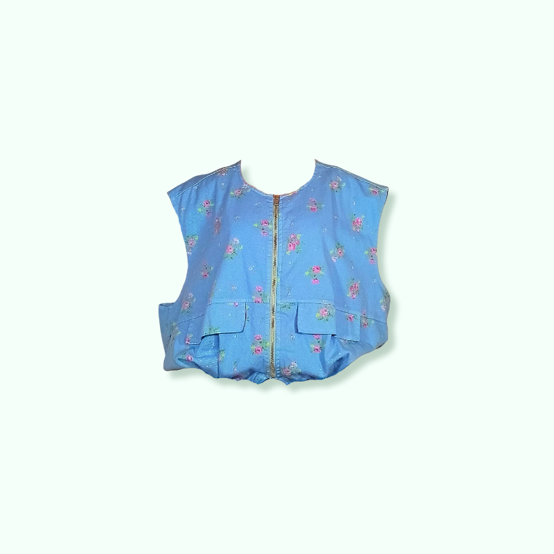 GILET SAN MARTINO - AZZURRO FIORI